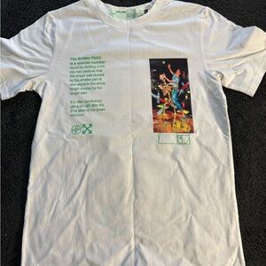 Off-White White Tee with Colorful Graphic and Text